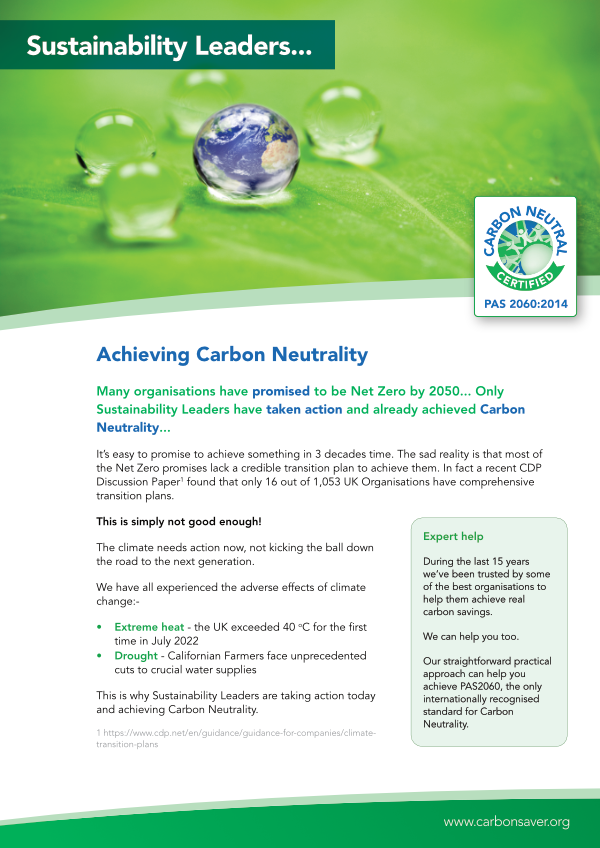 Carbon Neutral PAS2060